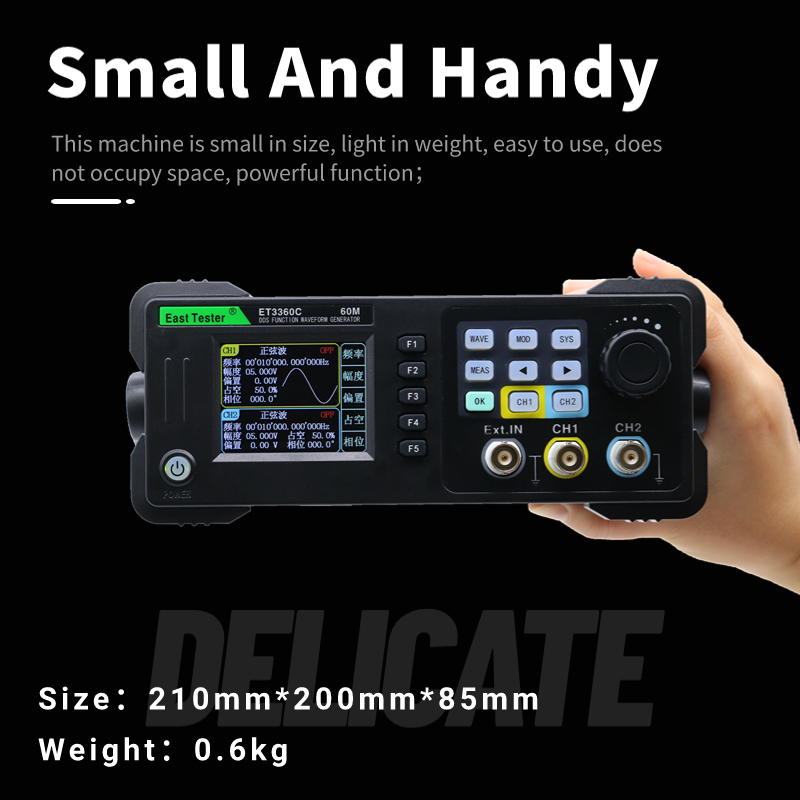 جهاز اختبار شرقي صغير ثنائي ال - مراجعة Dual Channel Arbitrary Waveform Function Generator 60Mhz وسعره